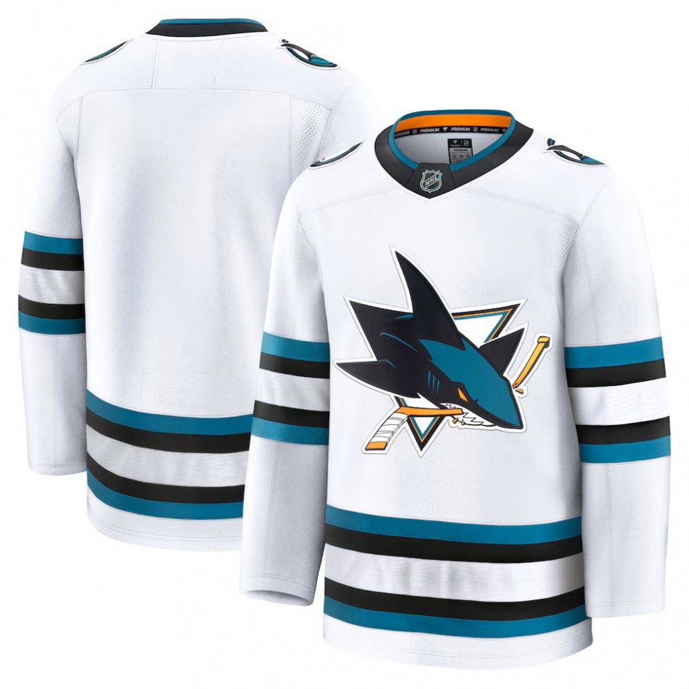 San Jose Sharks Away Premium Jersey - White-Pro Kit Vault | Brand New 26/27 Sports Jerseys